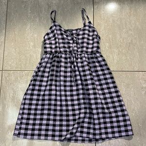 Purple and black pattern dress